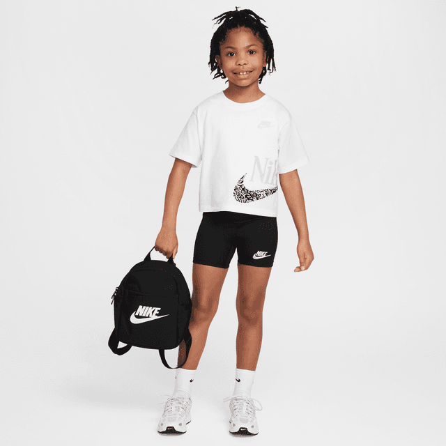 Nike Little Kids' Wild Flower Boxy T-Shirt and Shorts Set in Black | 36M927-023