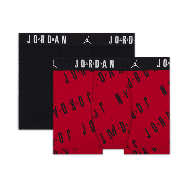 Jordan Dri-FIT Cotton Essentials Big Kids' Flight Boxer Briefs (2-Pack) in Red | 9J0635-R78