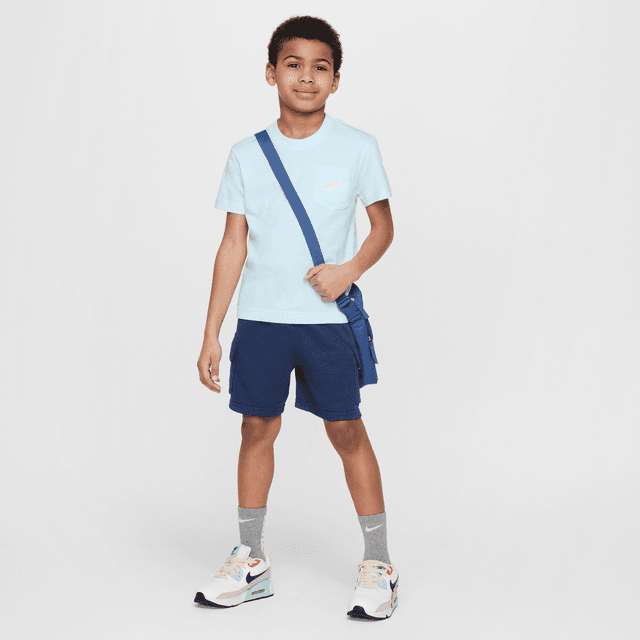Nike Sportswear Little Kids' Pocket T-Shirt and French Terry Shorts Set in Blue | 86N041-U90