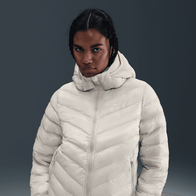 Women's Nike Sportswear Windpuffer Therma-FIT Hooded Puffer in Grey | HV2457-072