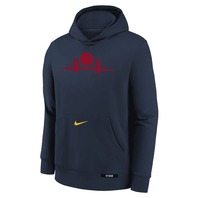 Golden State Warriors Club City Edition Big Kids' Nike NBA Pullover Hoodie in Blue | 9Z2B7NBEL-GSW