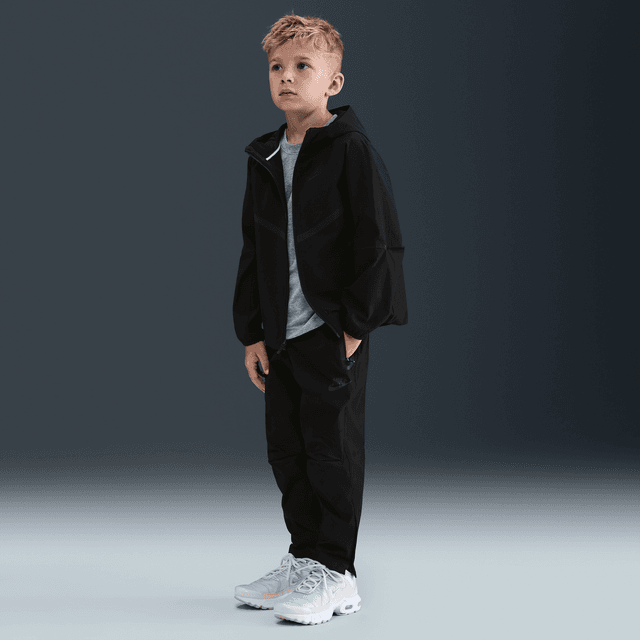 Nike Dri-FIT Little Kids' 2-Piece Full-Zip Tech Woven Set in Black | 86M916-023