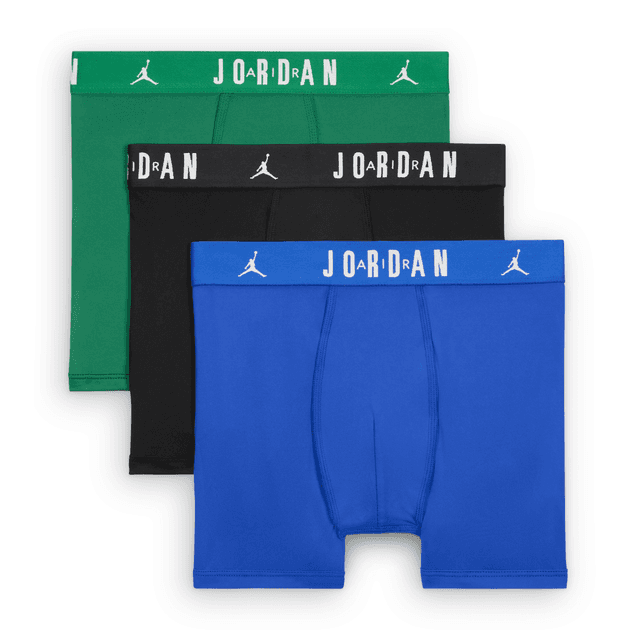Jordan Dri-FIT Big Kids' Flight Poly Boxer Briefs (3-Pack) in Blue | 9J0629-B5K