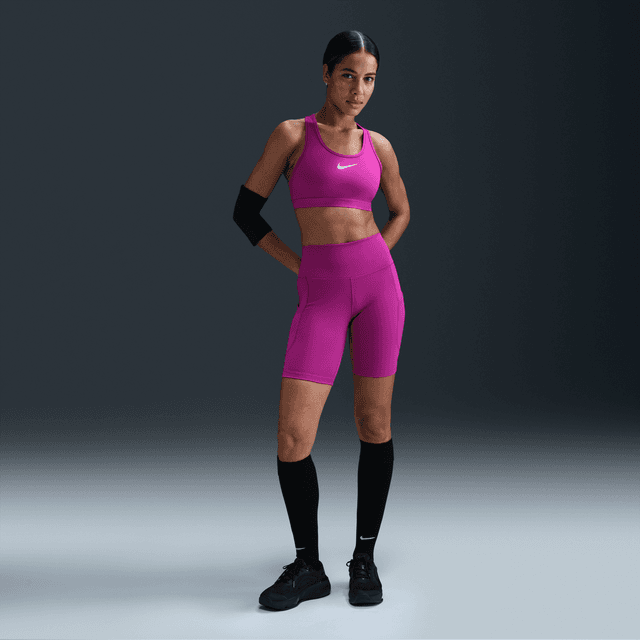 Nike Women's One High-Waisted 8" Biker Shorts with Pockets in Purple | FZ6758-518