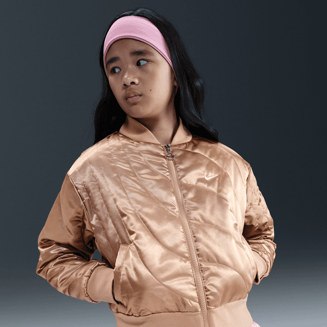 Nike Sportswear Big Kids' (Girls') Jacket in Brown | HQ9375-200