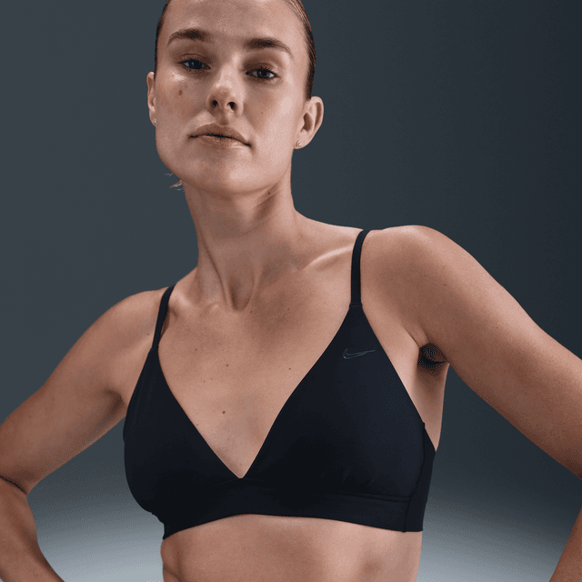 Nike Women's Form Light-Support Non-Padded Triangle Sports Bra in Black | HQ7003-011