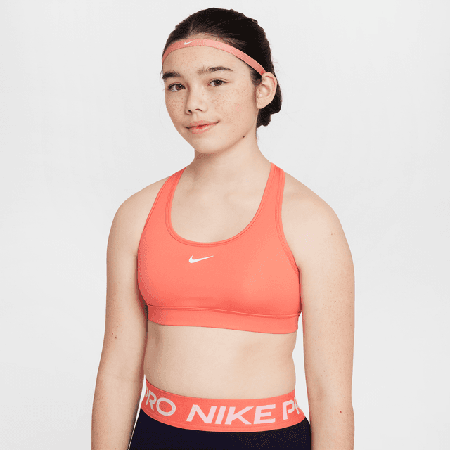Nike Women's Swoosh Girls' Sports Bra in Orange | FJ7161-814