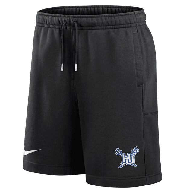 Nike Men's College Club Fleece (Hampton University) Shorts in Black | M73891HMTU25-BLK