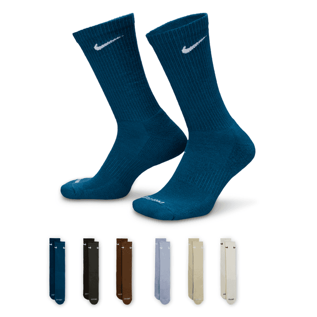 Nike Men's Everyday Plus Cushioned Training Crew Socks (6 Pairs) in Multicolor | SX6897-970