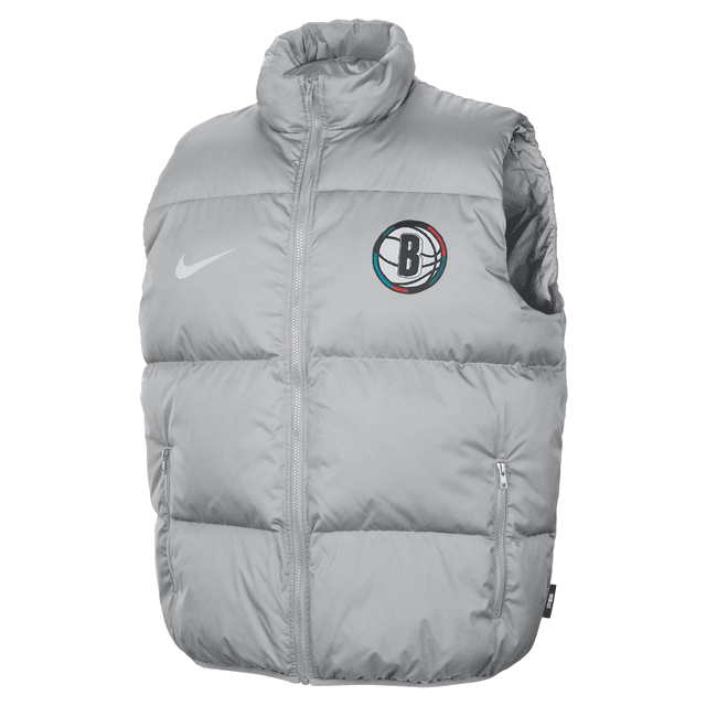 Brooklyn Nets City Edition Nike Men's NBA Puffer Vest in Grey | FZ0327-007