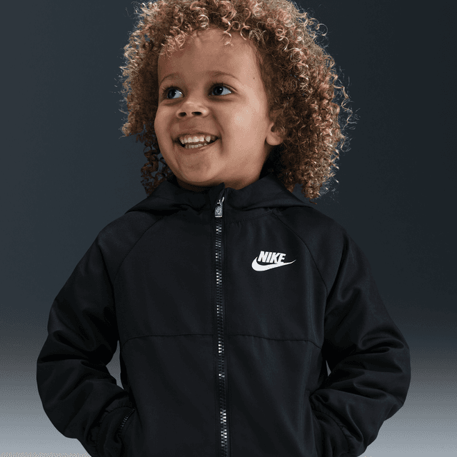 Nike Toddler Paneled Windbreaker in Black | 76M864-023