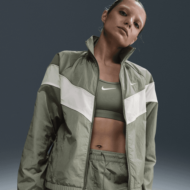 Nike Women's Windrunner Loose UV Woven Full-Zip Jacket in Green | FV6304-320