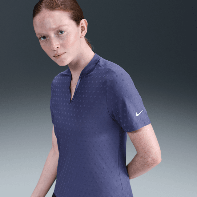 Nike Women's Tour Dri-FIT Short-Sleeve Blade Jacquard Golf Polo in Purple | FZ6302-508