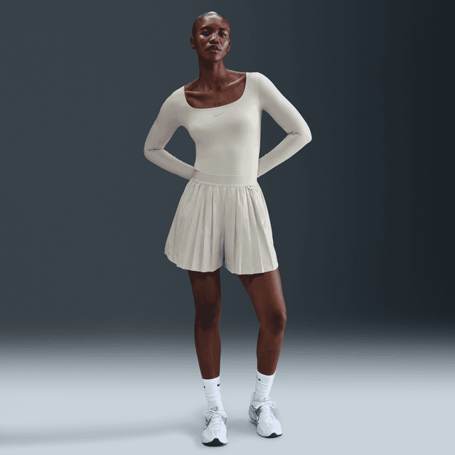 Nike Women's 24.7 PerfectStretch Dri-FIT High-Waisted Loose Pleated Shorts in Brown | IB2346-104