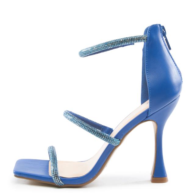 Women Glen-S Rhinestone High Heel Cobalt Pu Dress 8.5 Cobalt Pu