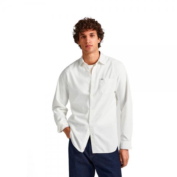 Pepe Jeans Chemises casual Blanc - CHEMISE OXFORD COUPE REGULAR - S - Ref. PM307753