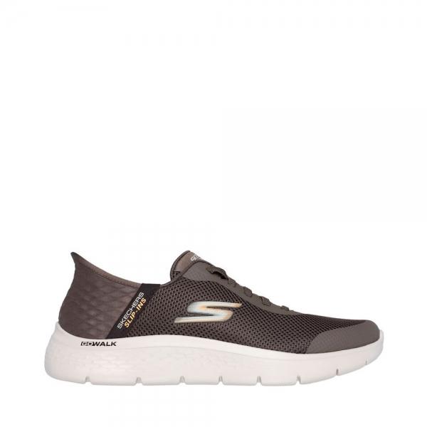 Skechers TÊNIS SLIP-INS: GO WALK FLEX - MÃOS PARA CIMA - 46 Marrom- Ref.