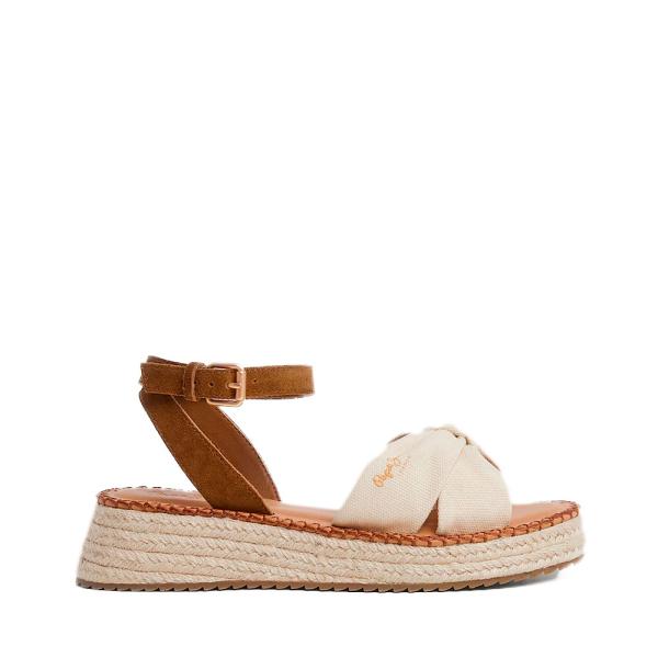Pepe Jeans SANDALO CON ZEPPA KATE BASS - 40 Beige, Cammello- Ref.