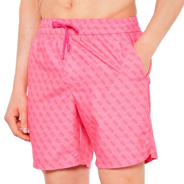 Guess Badebekleidung Rosa - Bermudashorts aus Twill - L - Ref.