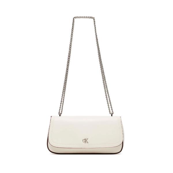 Calvin Klein Bolso de hombro pequeño con cadena de herrajes con logo monograma - UNICA Blanco- Ref.
