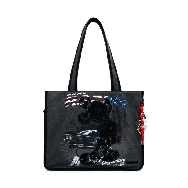 Desigual Sac shopping en jean Mickey de taille moyenne - U Noir- Ref.