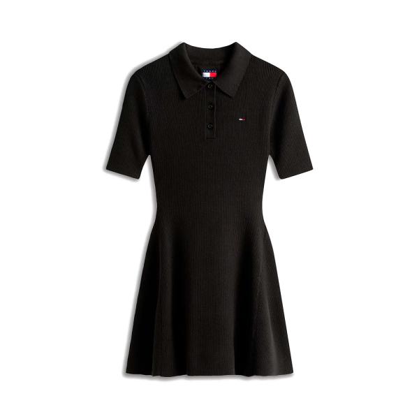 Tommy Hilfiger Polo knit mini dress , Black, Size - Ref.
