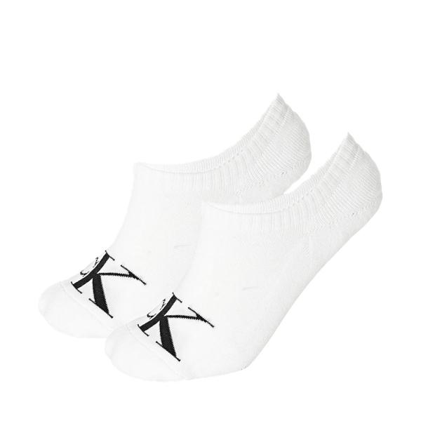 Calvin Klein Chaussettes Blanc - LOT DE 2 CHAUSSETTES HAUTES FOOTIE - 39/42 - Ref.