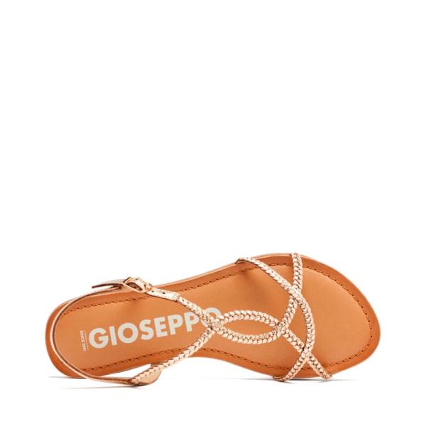 Gioseppo SANDÁLIAS NIOAQUE FEMININAS BRANCAS COM TIRA FINA TRANÇADA - 41 Dourado- Ref.