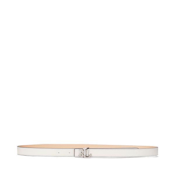 Ralph Lauren CINTO DE COURO REVERSÍVEL COM LOGO - eu Branco, Bege- Ref.