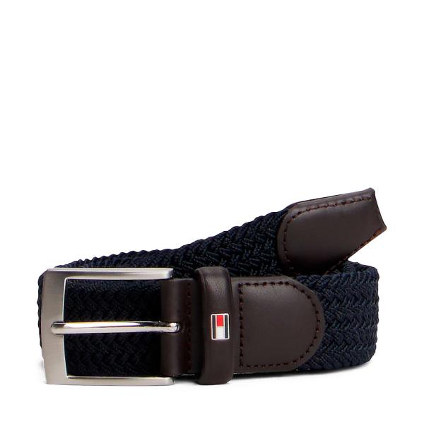 Tommy Hilfiger Ceinture textile tressée élastique Adan ton sur ton - 85 Bleu marine- Ref.
