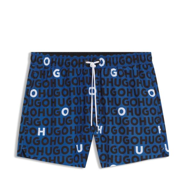 Hugo Boss Roupa de banho Azul marinho - Shorts de banho com estampa de logotipo e cintura com cordão - XL - Ref.