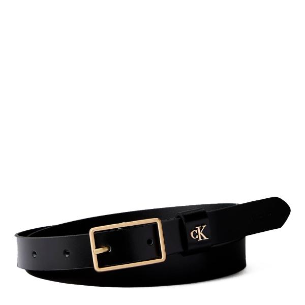 Calvin Klein Cintura con fibbia rettangolare e finiture monogrammate - 75 Nero- Ref.