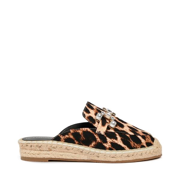 Lola Casademunt FLACHE ESPADRILLE ANIMAL PRINT MIT STRASS-DETAIL - 37 Beige- Ref.