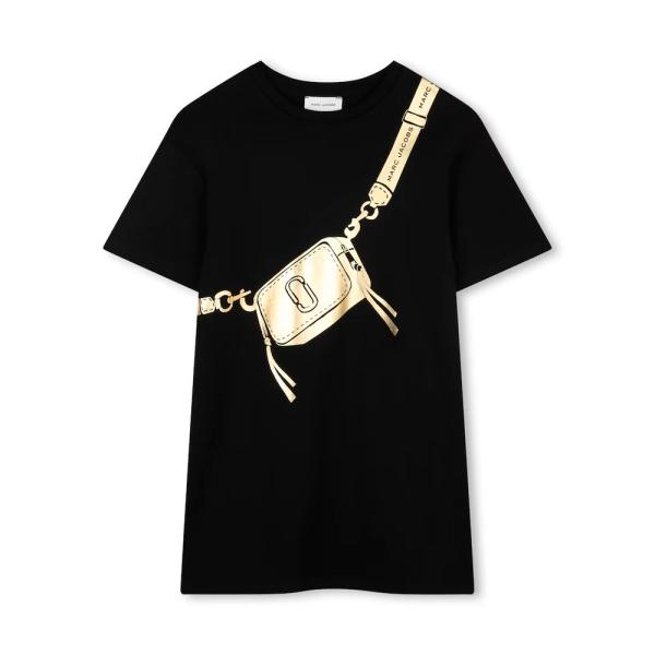 Marc Jacobs KIDS DRESS WITH PRINTED SHOULDER BAG , Black, Size - Ref.