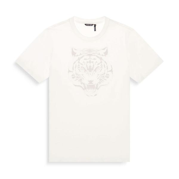 Antony Morato Camisetas y camisas Crema - CAMISETA DE AJUSTE REGULAR CON ESTAMPADO DE TIGRE BORDADO - XXL - Ref.