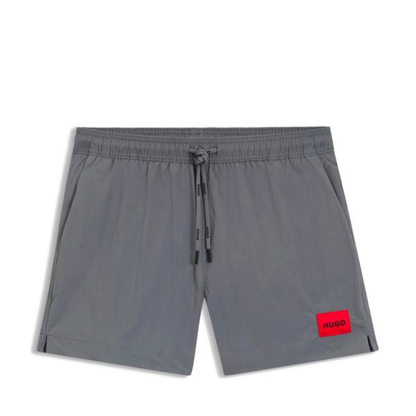 Hugo Boss Costumi da bagno Grigio - Pantaloncini da bagno con fodera integrale ed etichetta con logo rosso - XXL - Ref.