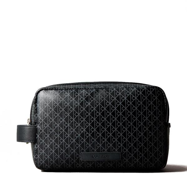 Calvin Klein Borsa da viaggio con cerniera e logo monogramma su tutta la superficie - U Nero- Ref.