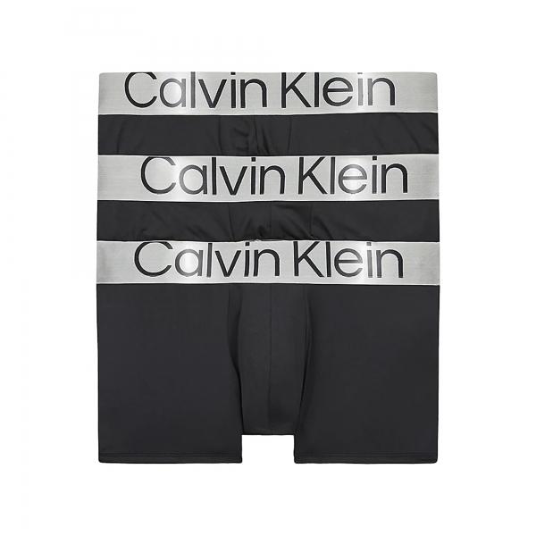 Calvin Klein Underwear Boxer Nero, Argento - CONFEZIONE DA 3 BOXER A VITA BASSA IN COTONE ACCIAIO - L - Ref. 000NB3074A