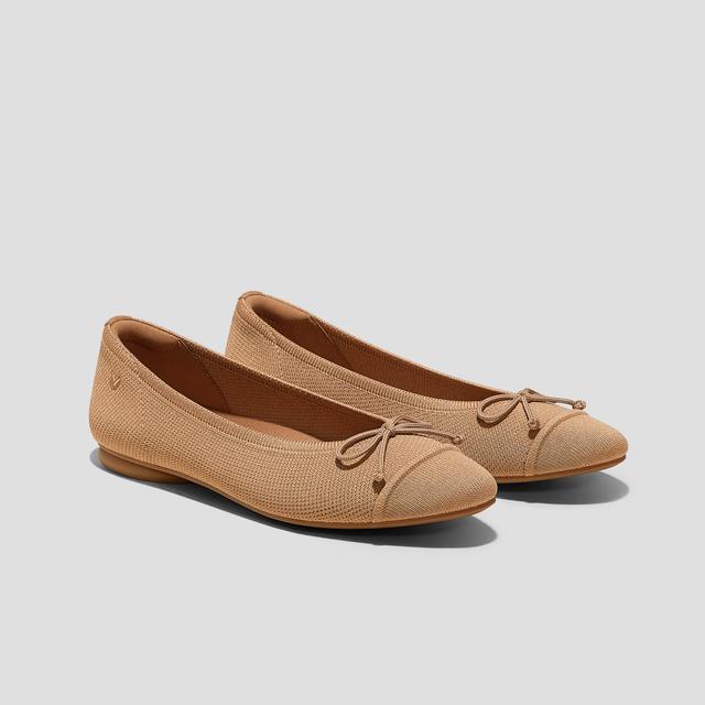VIVAIA Almond-Toe Bow Flats (Tiana)|NUTMEG|US 10