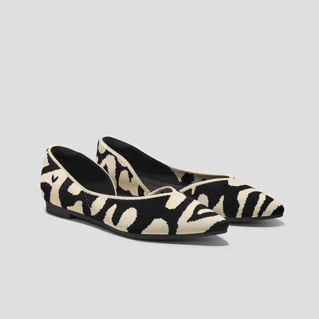 VIVAIA Pointed-Toe D'Orsay Flats (Melia)|ECRU TIGER|EU 43