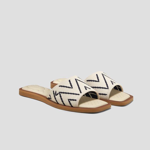 VIVAIA Pillow Top Slide Sandals (Manuella)|IVORY NAVY V-PRINT|EU 35