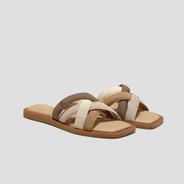 VIVAIA Pillow Top Slide Strappy Sandals (Mayara)|MULTI NUDE|EU 40
