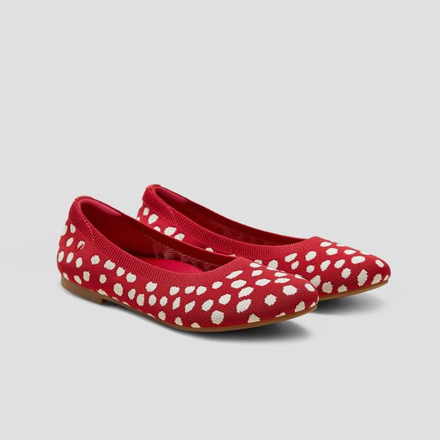 VIVAIA Round-Toe Flats (Claire)|RUBY RED IVORY DOTS|5.5-6