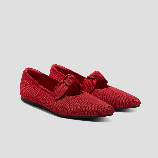 VIVAIA Pointed-Toe Bow Flats (Addriane)|RUBY RED|EU 41.5