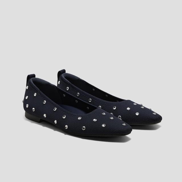 VIVAIA Mini Square-Toe Flats (Kathleen)|NAVY RHINESTONE|EU 37