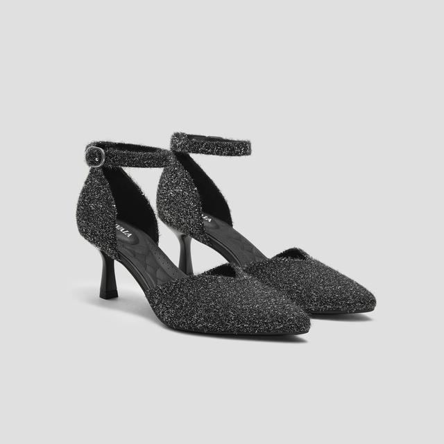 VIVAIA Pointed-Toe Stilettos (Arabella)|BLACK SILVER METALLIC|EU 42