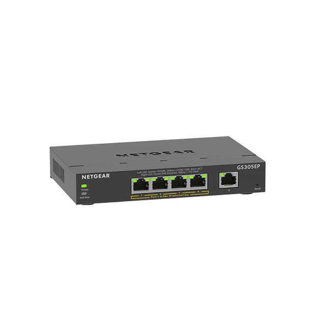 NETGEAR 5-Port Smart Managed PoE+ Switch with 63W Budget
