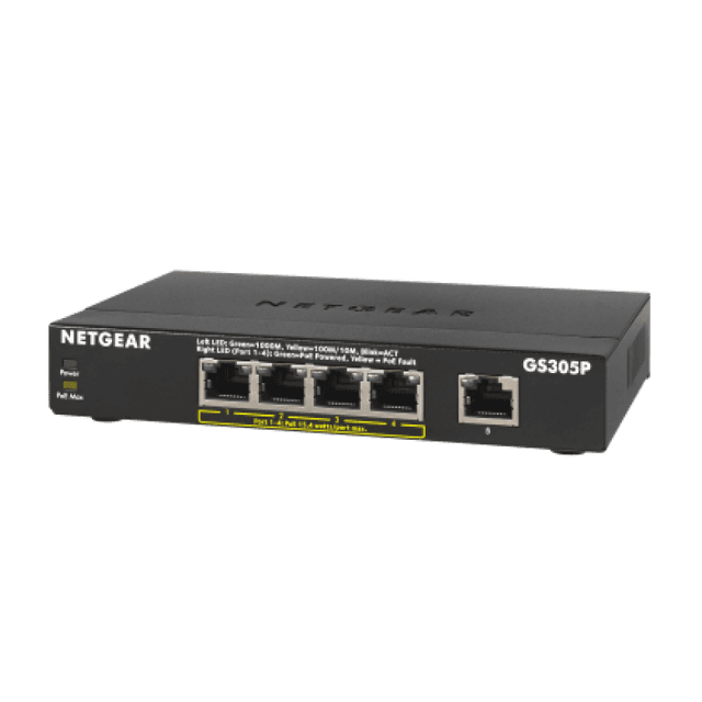 NETGEAR 5-Port Gigabit PoE Switch Fanless Design