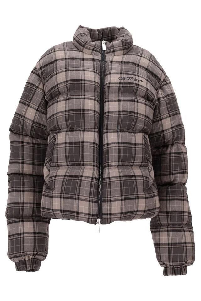 Off White Spray Arr Check Flan Down Jacket
