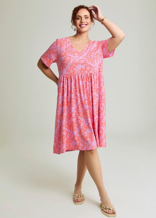 Taking Shape Joy Printed Dress Size 12 in Tangerine - Plus Size Women's Dresses